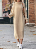 Women’s Winter Turtleneck Knitted Sweater Dress Long Loose Pullover
