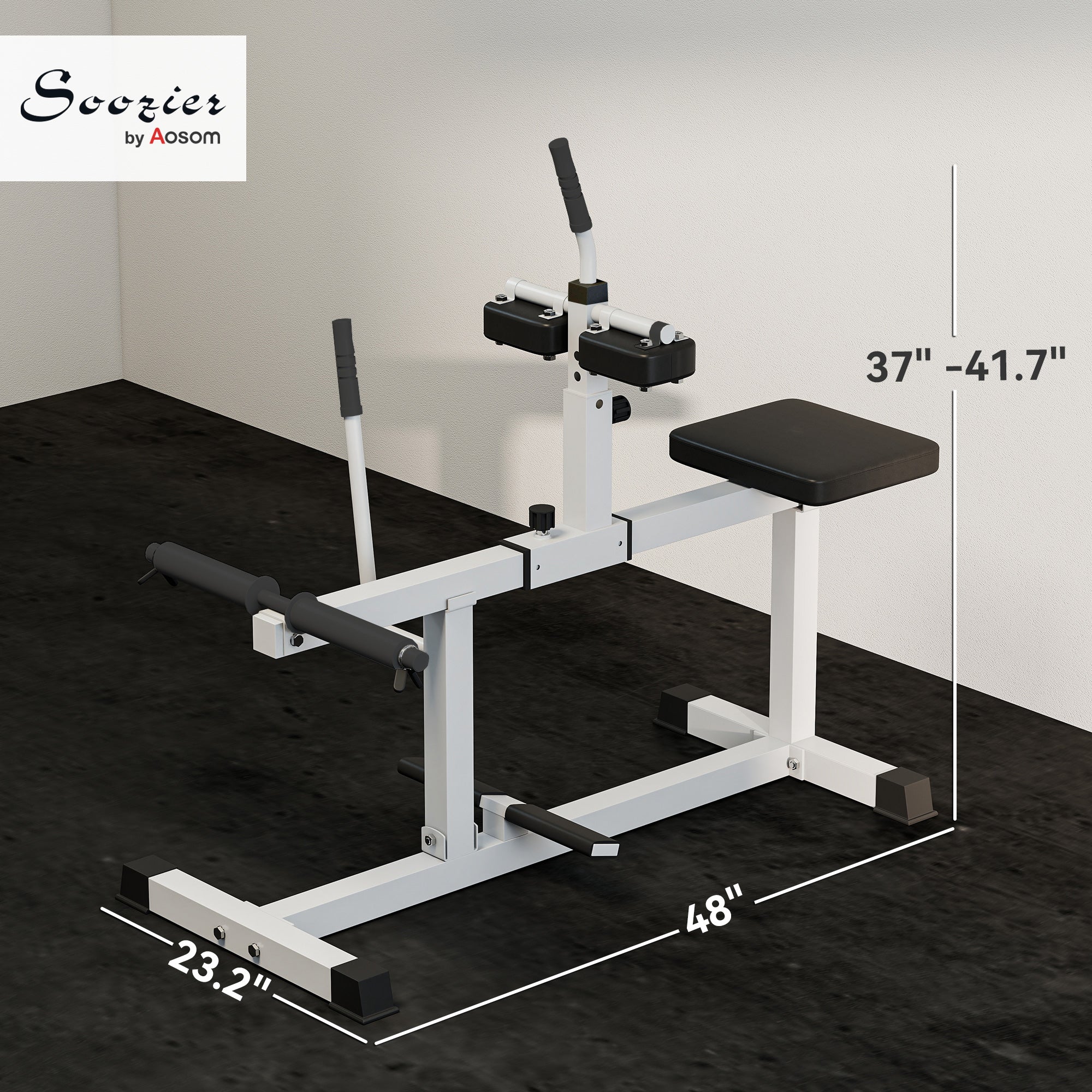 Adjustable Steel Seated Calf Raise Machine – Strength Training Gym Equipment, White