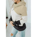 Women’s Color Block Pocket Hoodie Pullover Sweatshirt