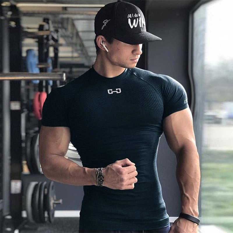 Men’s Quick-Dry Short Sleeve Gym T-Shirt for Running