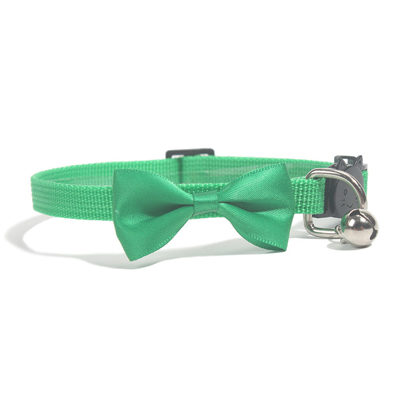 Pet Bow Collar Nylon Ribbon Multi-color Adjustable With Bell Pet Decorations