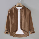 Men's Retro Corduroy Stand Up Collar Shirt Jacket