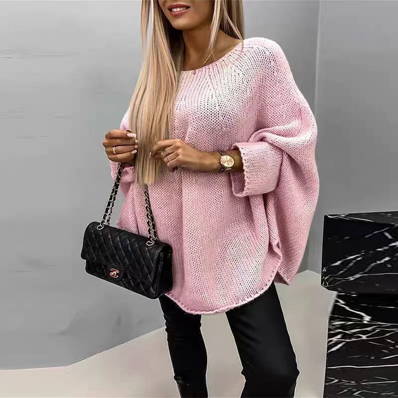Women’s Winter Oversized Batwing Sleeve Knitted Pullover Sweater