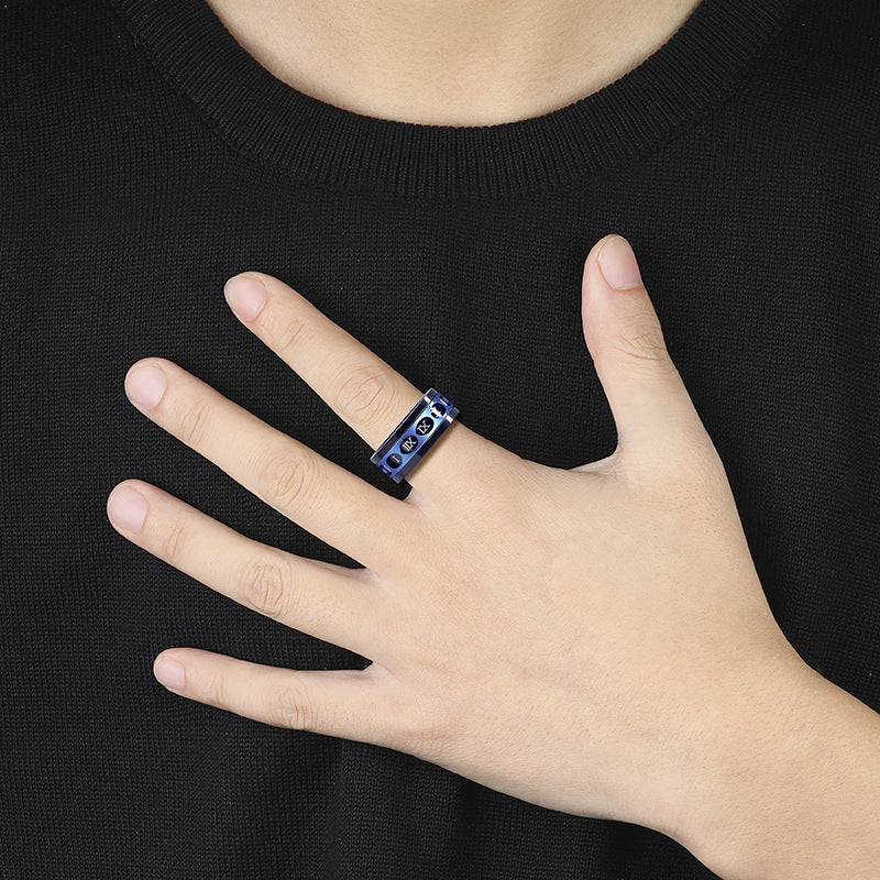 Titanium Steel Personality Ring – Hip Hop Style