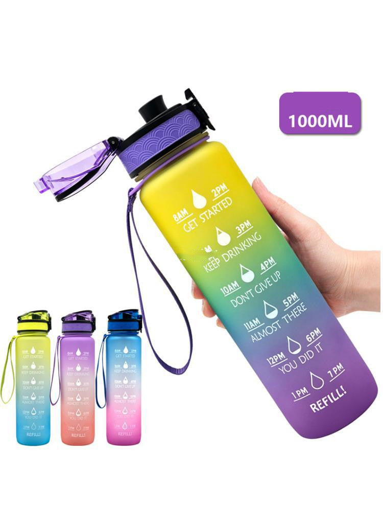 1000ml Transparent Kawaii Water Bottle – BPA-Free Plastic Infuser Sports Flask