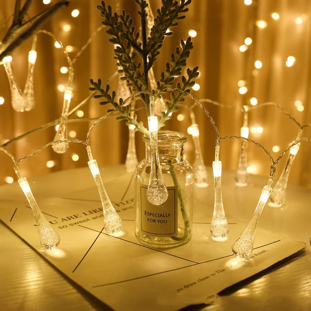 LED Water Drop String Lights – USB Outdoor Decorative Lighting Chain