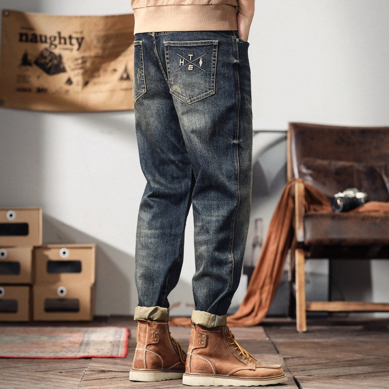 Men's Retro Loose Fit Wide Leg Denim Jeans