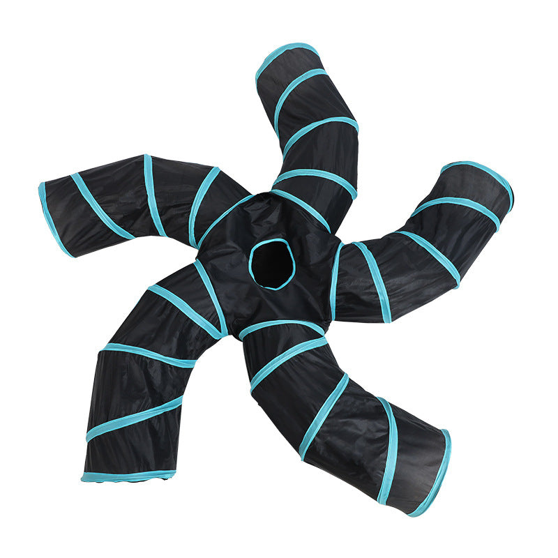 Tree Pattern Cat & Dog Tunnel Toy Interactive Pet Play Tunnel