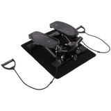 Portable Mini Stepper with Resistance Bands & Floor Mat – Leg, Arm & Thigh Toning Machine, Black