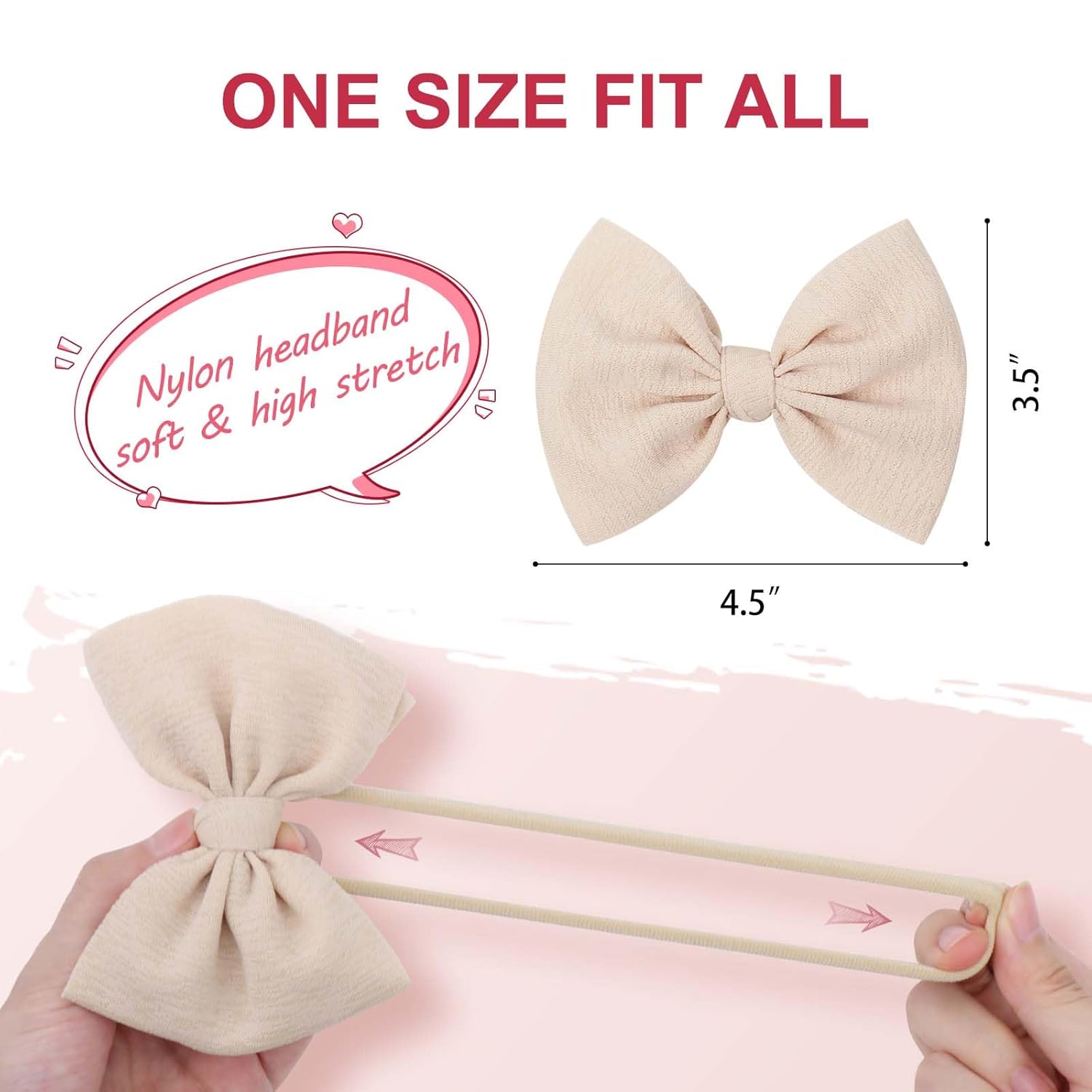 Baby Girls Nylon Bow Headband