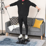 Portable Mini Stepper with Resistance Bands & Floor Mat – Leg, Arm & Thigh Toning Machine, Black