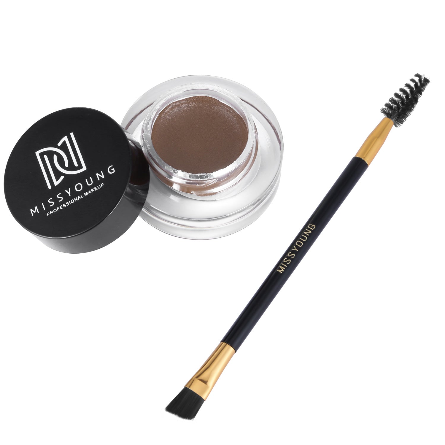 Waterproof Eyebrow Cream and Brush Set Natural Long Lasting
