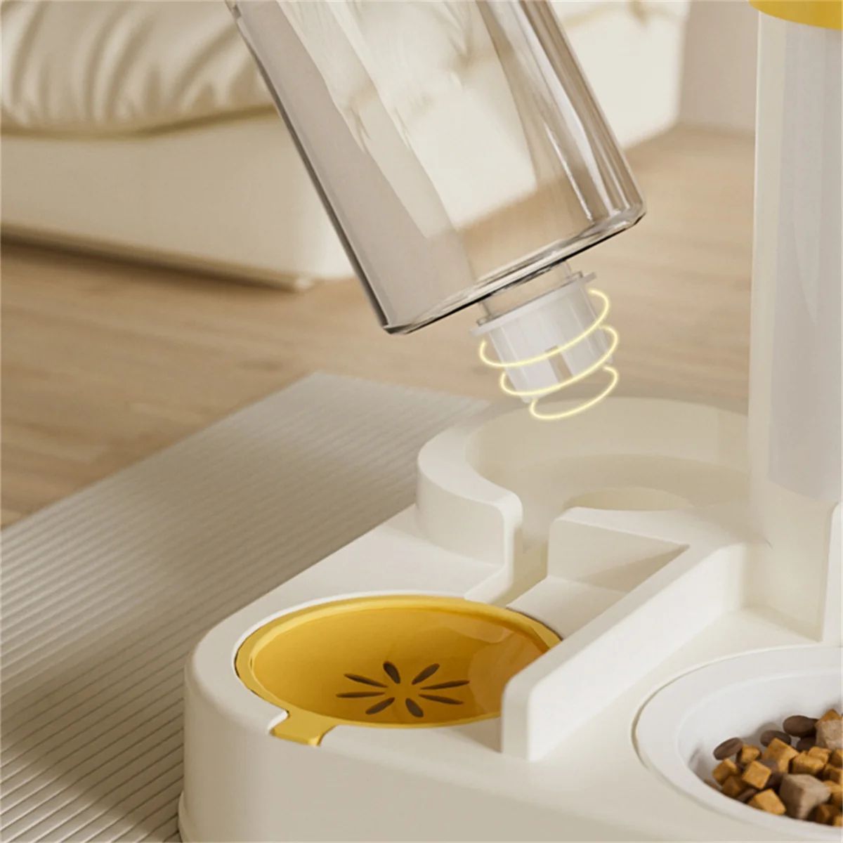Cartoon Pet Feeding & Watering Dispenser Large Capacity for Cats & Dogs