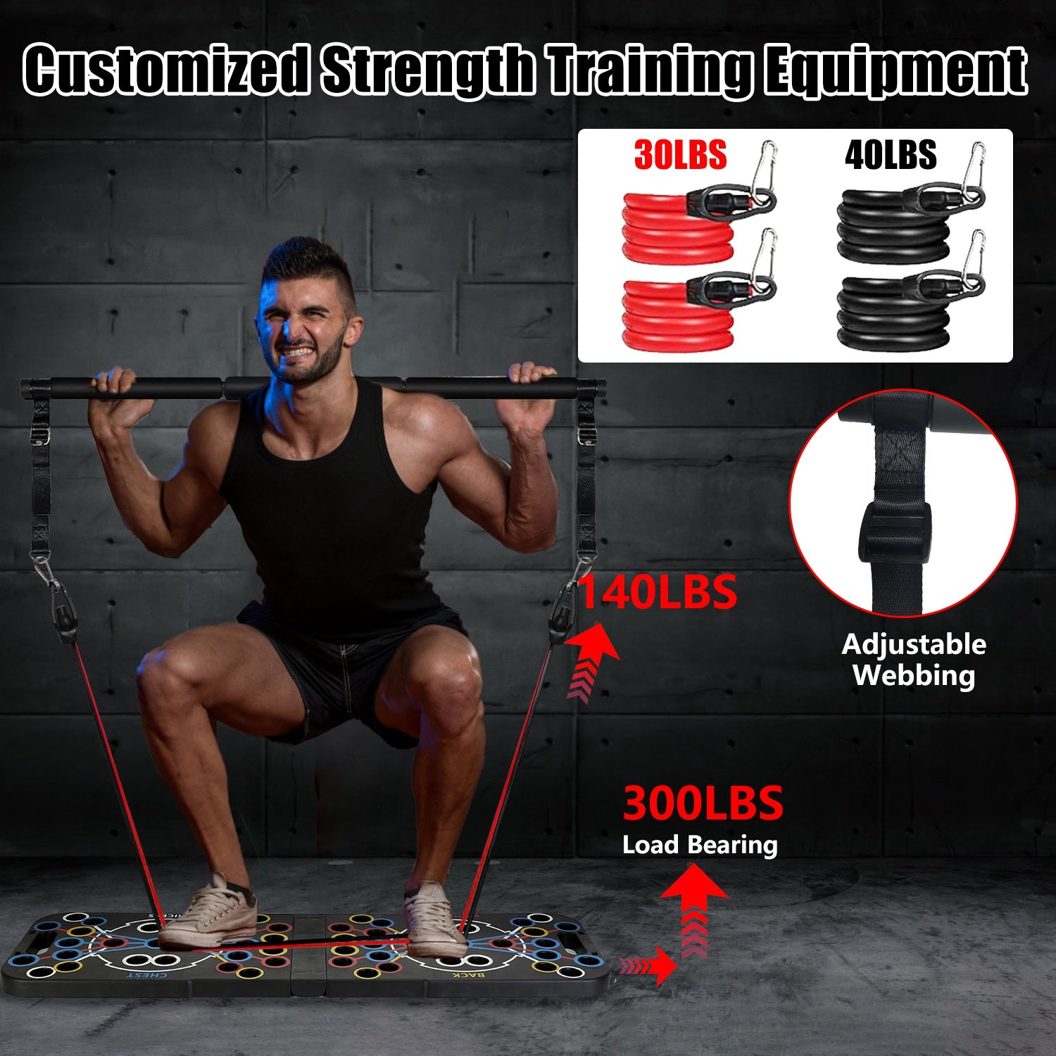 Multifunctional Push-Up Board with 15 Fitness Accessories – Full Body Home Gym Workout Equipment