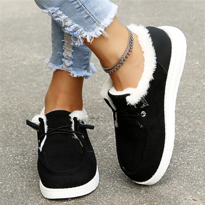 Women’s Warm Winter Loafers Comfortable Slip On Shoes