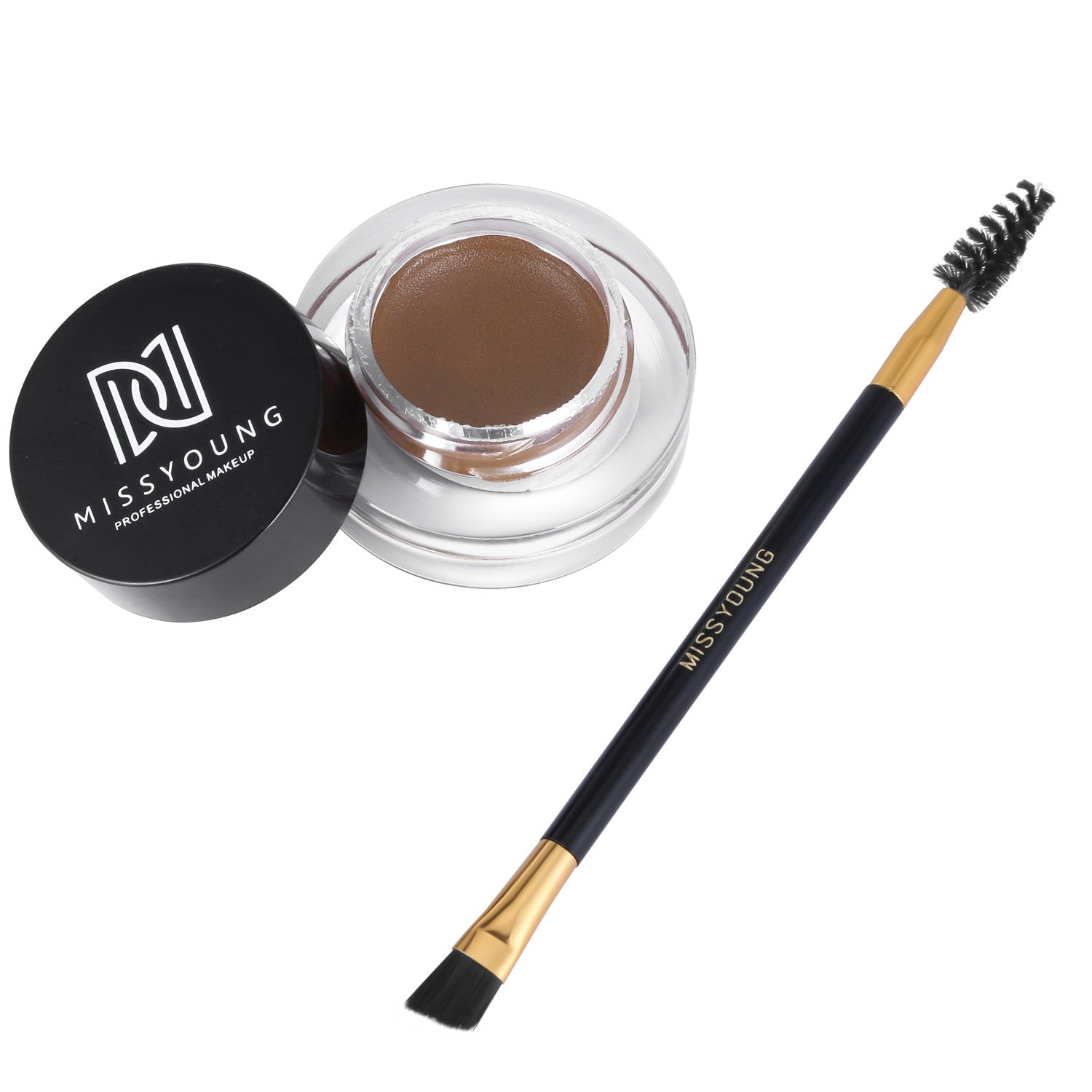 Waterproof Eyebrow Cream and Brush Set Natural Long Lasting