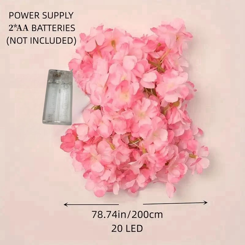 LED Cherry Blossom Rattan String Lights – Decorative Simulation Flower Lighting Chain