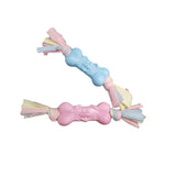 TPR Dog Bone Chew Toy with Cotton Strips