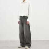 Men's Basic Washed Gray Denim Jeans